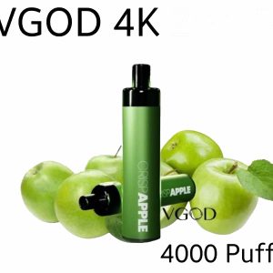 پاد یکبار مصرف بمب سیب یخ سری ۴کی ویگاد(۴۰۰۰پاف، باتری قابل شارژ) | VGOD 4K Iced Apple Bomb-4000 Puffs Rechargeable Disposable device